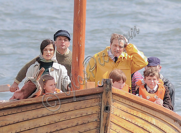 Colin Firth and Rachel Weisz aboard boat