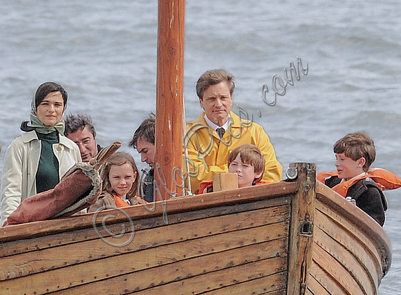 Colin Firth and Rachel Weisz aboard boat