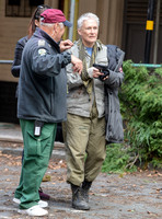 Glenn Close receiving medical attention on set