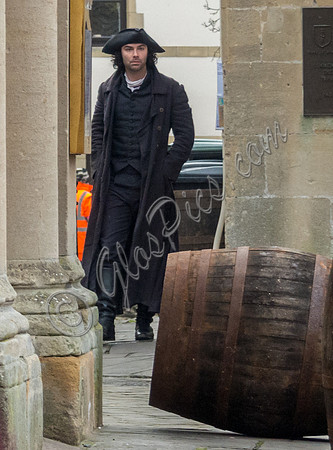 Aiden Turner filming Poldark