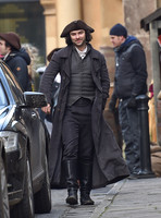 Aiden Turner filming Poldark