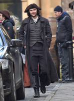 Aiden Turner filming Poldark
