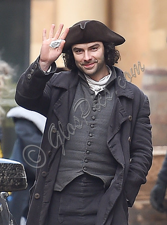 Aiden Turner filming Poldark