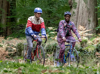 Butterfield and Ncuti Gatwa on bicycles film Sex EducationAsa