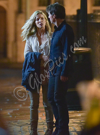 Tom Cruise with Annabelle Wallis on set of "The Mummy"