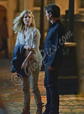 Tom Cruise with Annabelle Wallis on set of "The Mummy"