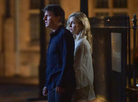 Tom Cruise with Annabelle Wallis on set of "The Mummy"