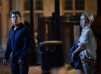 Tom Cruise with Annabelle Wallis on set of "The Mummy"