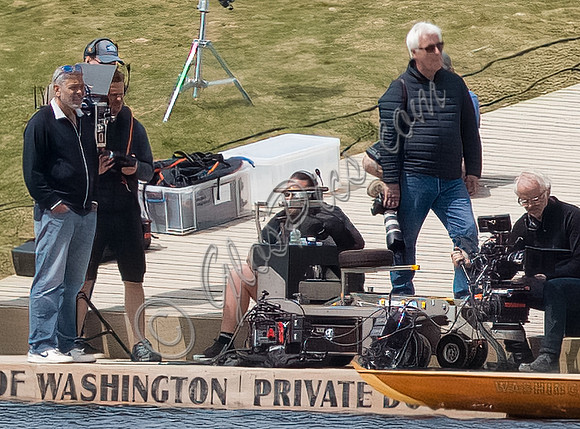 Director George Clooney working on his 61st Birthday