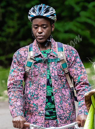 Ncuti Gatwa on set of Sex Education filming