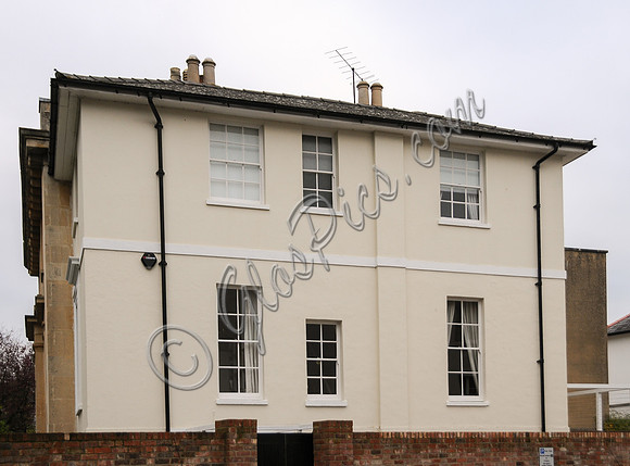 exterior views of St John's Lodge, Cheltenham