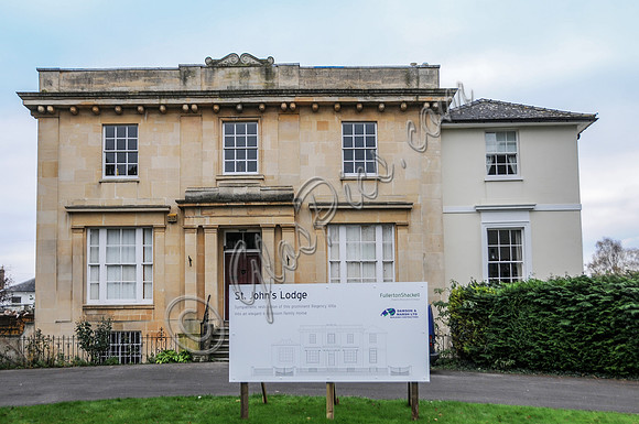 exterior views of St John's Lodge, Cheltenham