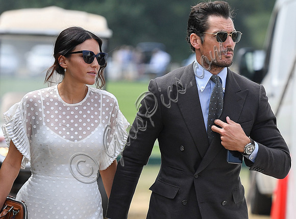 celebrity guests David Gandy and Stephanie Mendoros at  Gold Cup Polo 2018