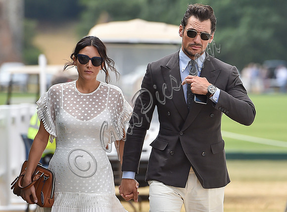 celebrity guests David Gandy and Stephanie Mendoros at  Gold Cup Polo 2018