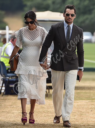 celebrity guests David Gandy and Stephanie Mendoros at  Gold Cup Polo 2018