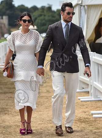 celebrity guests David Gandy and Stephanie Mendoros at  Gold Cup Polo 2018