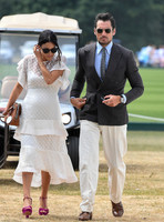 celebrity guests David Gandy and Stephanie Mendoros at  Gold Cup Polo 2018