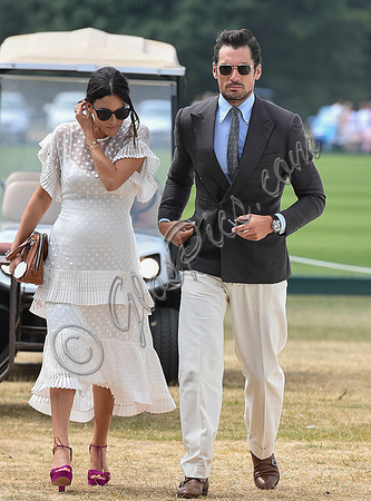 celebrity guests David Gandy and Stephanie Mendoros at  Gold Cup Polo 2018