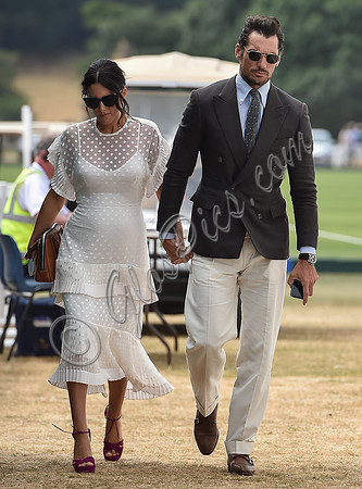 celebrity guests David Gandy and Stephanie Mendoros at  Gold Cup Polo 2018
