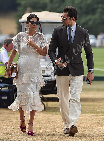 celebrity guests David Gandy and Stephanie Mendoros at  Gold Cup Polo 2018