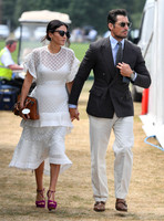 celebrity guests David Gandy and Stephanie Mendoros at  Gold Cup Polo 2018