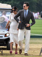 celebrity guests David Gandy and Stephanie Mendoros at  Gold Cup Polo 2018
