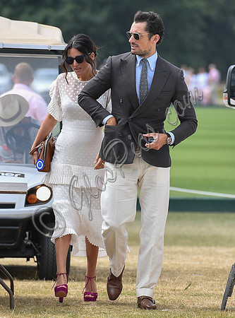 celebrity guests David Gandy and Stephanie Mendoros at  Gold Cup Polo 2018