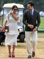 celebrity guests David Gandy and Stephanie Mendoros at  Gold Cup Polo 2018