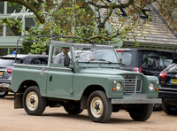 David and Harper Beckham in Land Rover pick-up