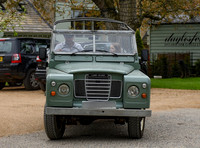 David and Harper Beckham in Land Rover pick-up