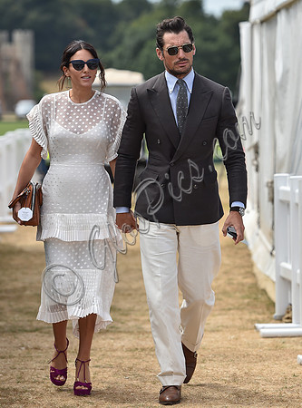 celebrity guests David Gandy and Stephanie Mendoros at  Gold Cup Polo 2018