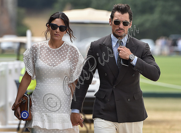 celebrity guests David Gandy and Stephanie Mendoros at  Gold Cup Polo 2018