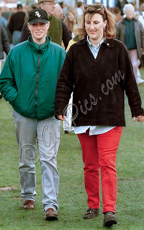 Zara Phillips and friend at 1996 Badminton Horse Trials