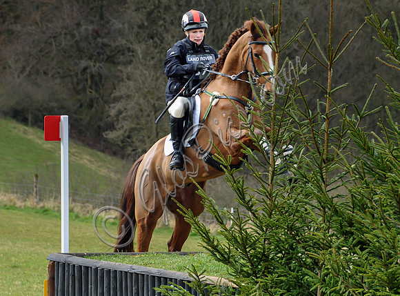 Zara Phillips competing in the cross country event at Gatcombe Park Horse Trials