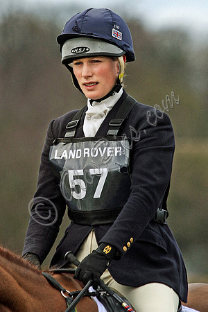 Zara Phillips competing in the cross country event at Gatcombe Park Horse Trials