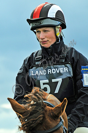 Zara Phillips competing in the cross country event at Gatcombe Park Horse Trials