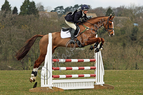 Zara Phillips competing in the show jumping at Gatcombe Park Horse Trials