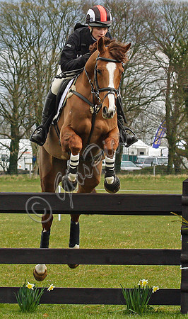 Zara Phillips competing in the cross country event at Gatcombe Park Horse Trials