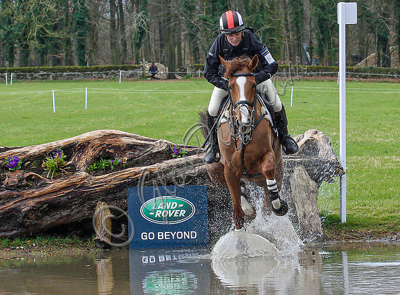 Zara Phillips competing in the cross country event at Gatcombe Park Horse Trials