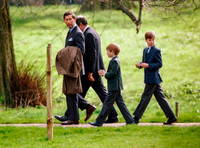 Prince William, Prince Harry and Prince Charles , Sandringham 1993