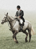 Prince Charles in snow blizzard on horseback