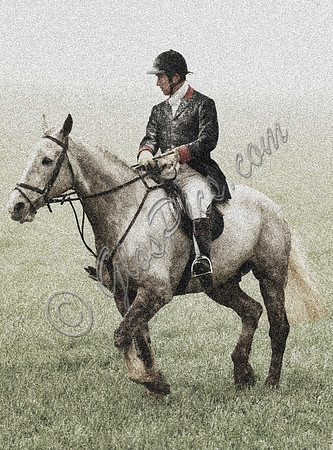 Prince Charles in snow blizzard on horseback