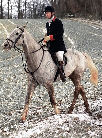 Prince Charles in snow blizzard on horseback