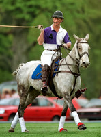 Prince Charles in Cirencester Park colours on polo pony
