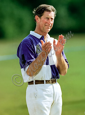 HRH The Prince of Wales, Prince Charles, applauding, polo 1996