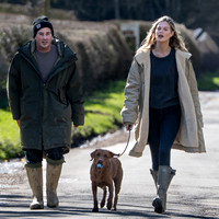 David Gardner and Jessica Clarke with dog