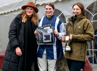 Prize giving - winning trainer Maxine Filby and jockey Gina Andrews