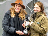 Winning trainer Maxine Filby ​​​​​​​presented with trophy