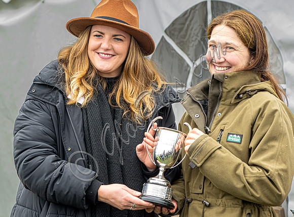 Winning trainer Maxine Filby ​​​​​​​presented with trophy