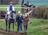 Winning horse Cartesian with jockey Gina Andrews and Trainer Maxine Filby